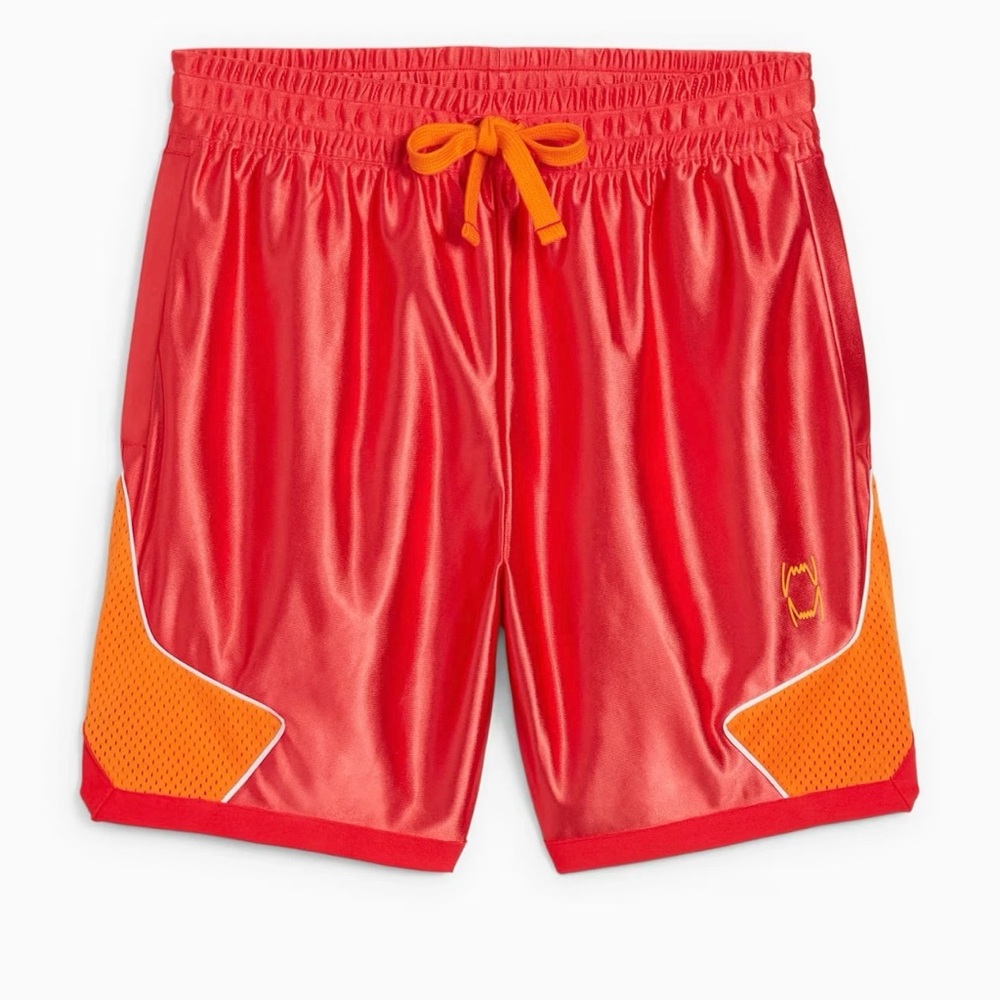 NWT Puma Athletic Red and Orange Basketball Shorts - Picture 9 of 10